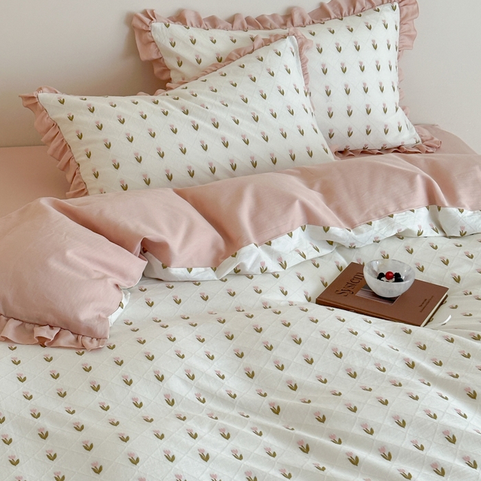 91家纺网 家纺一手货源 找家纺 （总）玛奇朵 2026新款全棉缎纹色织提花四件套-漫天花海 会员-10/基础控价 小号328标准368加大388