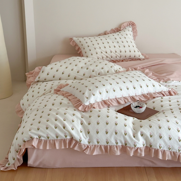 91家纺网 家纺一手货源 找家纺 （总）玛奇朵 2026新款全棉缎纹色织提花四件套-漫天花海 会员-10/基础控价 小号328标准368加大388