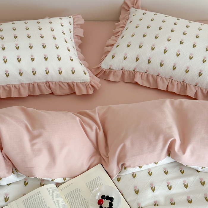 91家纺网 家纺一手货源 找家纺 （总）玛奇朵 2026新款全棉缎纹色织提花四件套-漫天花海 会员-10/基础控价 小号328标准368加大388