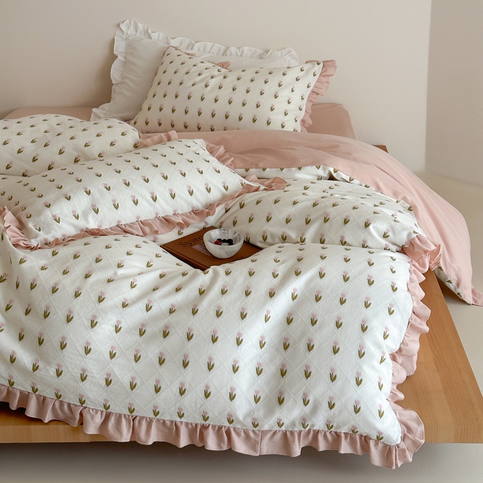 91家纺网 家纺一手货源 找家纺 （总）玛奇朵 2026新款全棉缎纹色织提花四件套-漫天花海 会员-10/基础控价 小号328标准368加大388