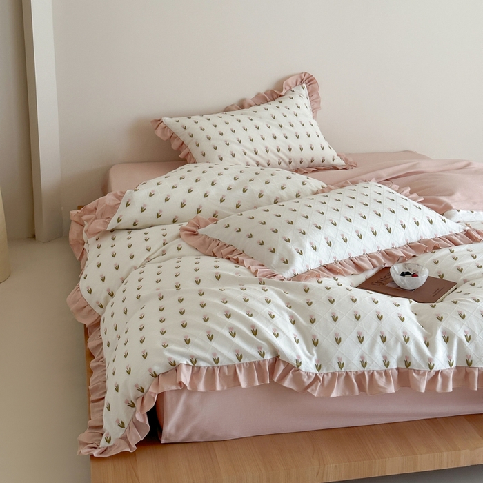 91家纺网 家纺一手货源 找家纺 （总）玛奇朵 2026新款全棉缎纹色织提花四件套-漫天花海 会员-10/基础控价 小号328标准368加大388