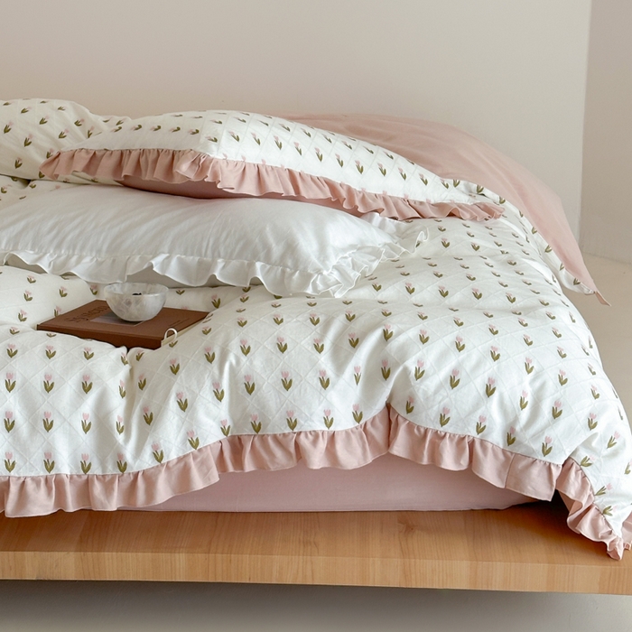 91家纺网 家纺一手货源 找家纺 （总）玛奇朵 2026新款全棉缎纹色织提花四件套-漫天花海 会员-10/基础控价 小号328标准368加大388