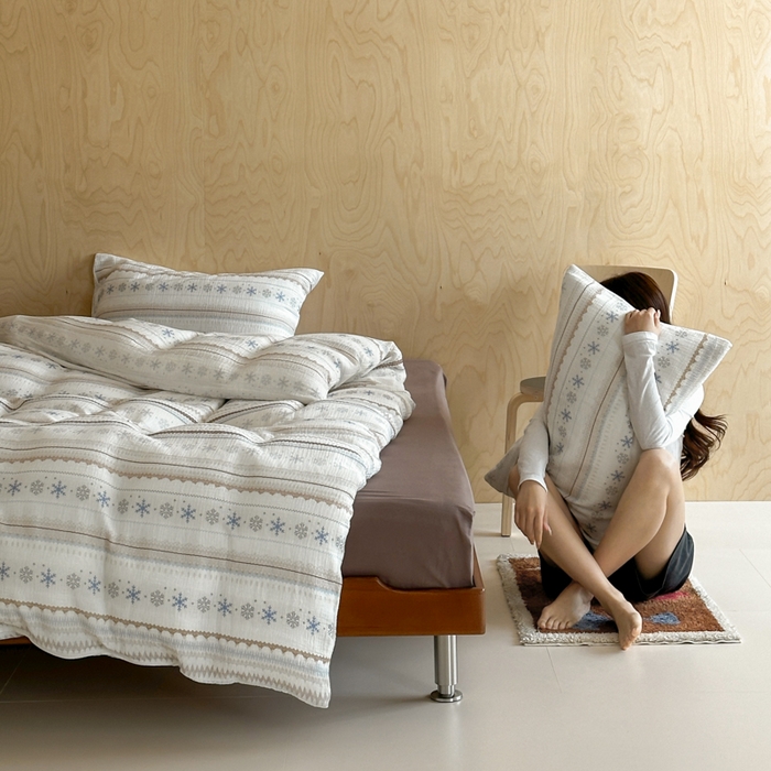 91家纺网 家纺一手货源 找家纺 玛奇朵 2026新款全棉A类双层纱皱皱纱四件套-费尔岛系列 会员-10/基础控价 298/338/358 费尔岛-咖