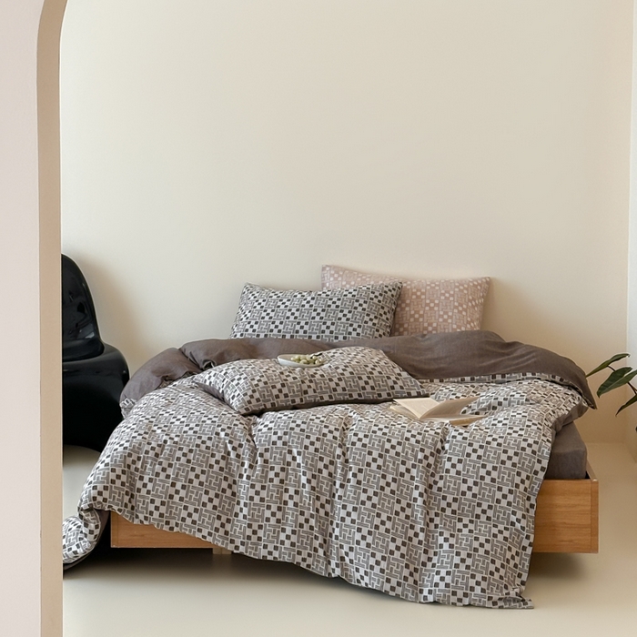 玛奇朵 2026新款60S全棉色织提花四件套-布尼尔系列 会员-10/基础控价 278/318/338 布尼尔-咖