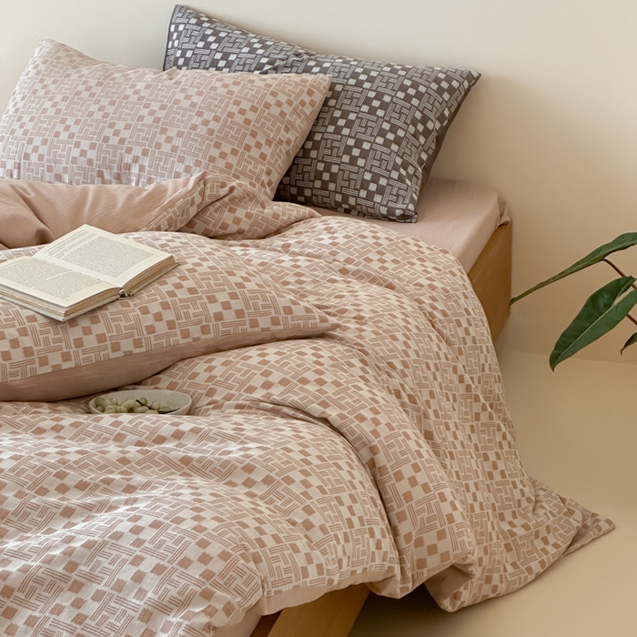 91家纺网 家纺一手货源 找家纺 玛奇朵 2026新款60S全棉色织提花四件套-布尼尔系列 会员-10/基础控价 278/318/338 布尼尔-粉