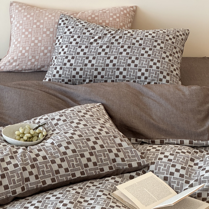 91家纺网 家纺一手货源 找家纺 玛奇朵 2026新款60S全棉色织提花四件套-布尼尔系列 会员-10/基础控价 278/318/338 布尼尔-咖