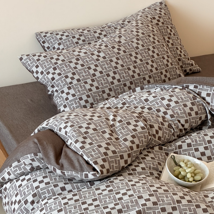 91家纺网 家纺一手货源 找家纺 玛奇朵 2026新款60S全棉色织提花四件套-布尼尔系列 会员-10/基础控价 278/318/338 布尼尔-咖