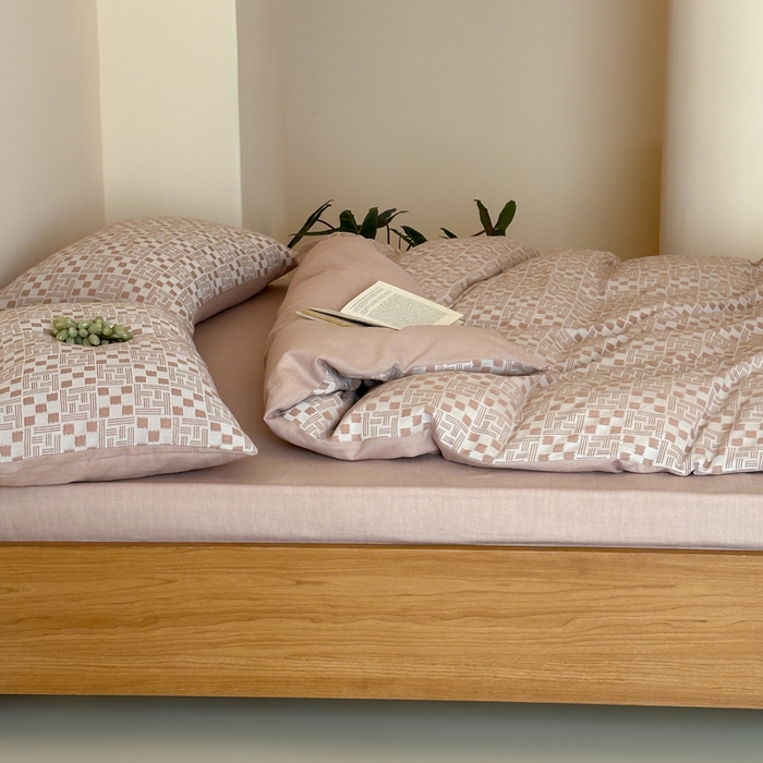 91家纺网 家纺一手货源 找家纺 玛奇朵 2026新款60S全棉色织提花四件套-布尼尔系列 会员-10/基础控价 278/318/338 布尼尔-粉