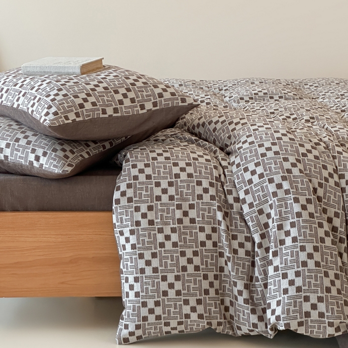 91家纺网 家纺一手货源 找家纺 玛奇朵 2026新款60S全棉色织提花四件套-布尼尔系列 会员-10/基础控价 278/318/338 布尼尔-咖