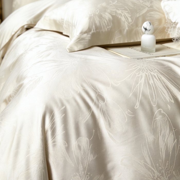 91家纺网 家纺一手货源 找家纺 栩裕纺织 2026新款天丝棉提花四件套 嫣然 奢雅金