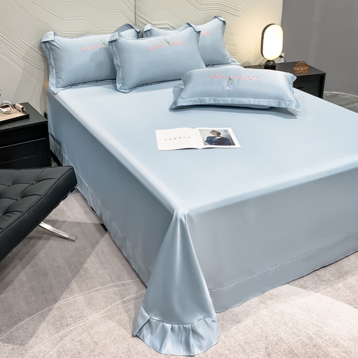 91家纺网 家纺一手货源 找家纺 梵克保罗 2026新款天丝双拼刺绣四件套-卡骆驰 卡骆驰-天空蓝