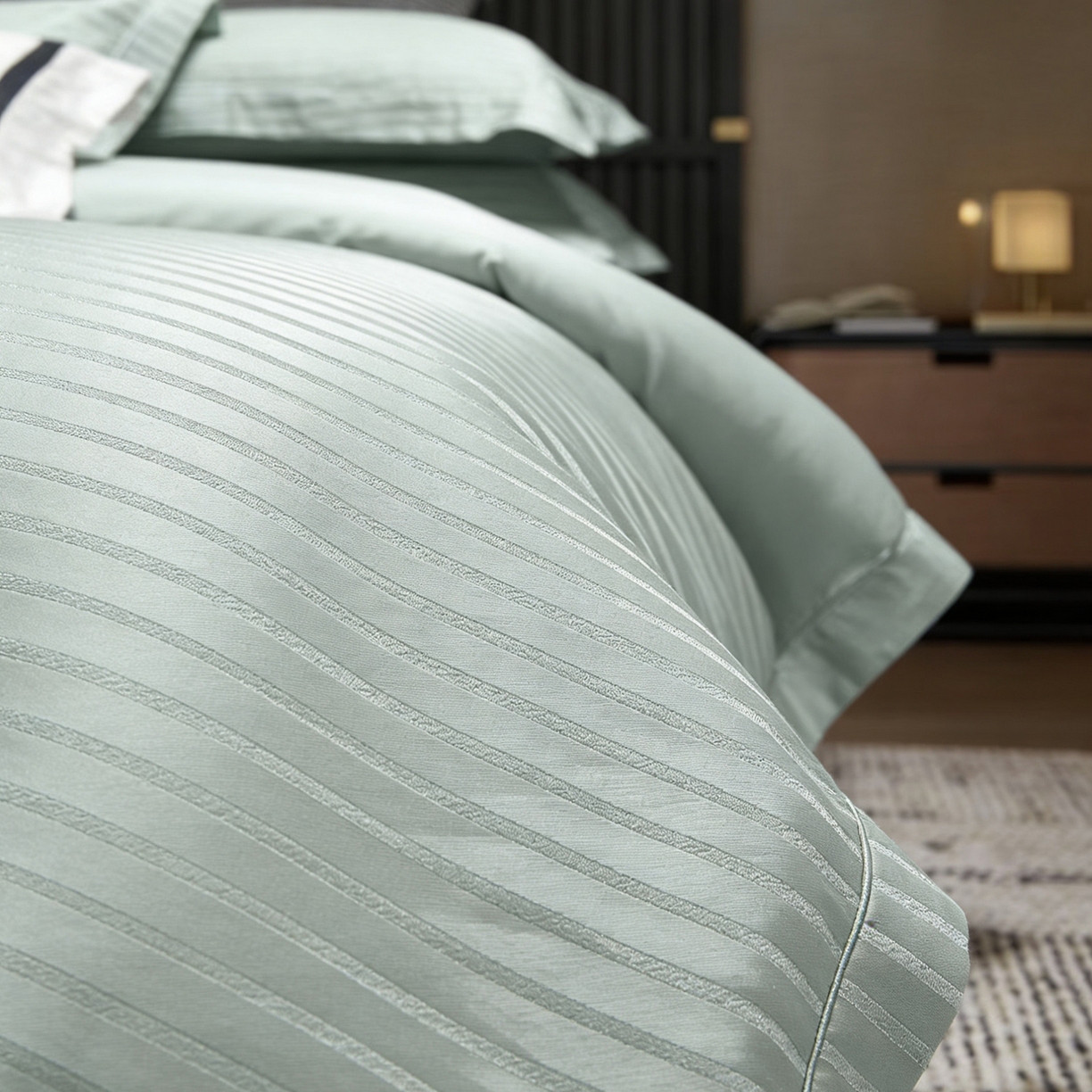 91家纺网 家纺一手货源 找家纺 栩裕纺织 2026新款100支全棉提花四件套 素锦 尊蒂