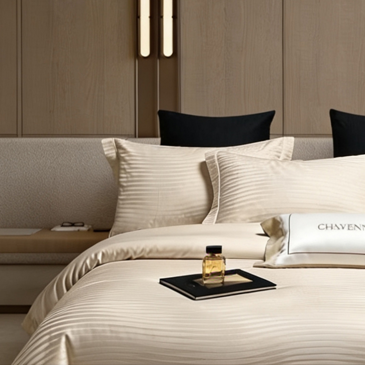 91家纺网 家纺一手货源 找家纺 栩裕纺织 2026新款100支全棉提花四件套 素锦-浅米灰