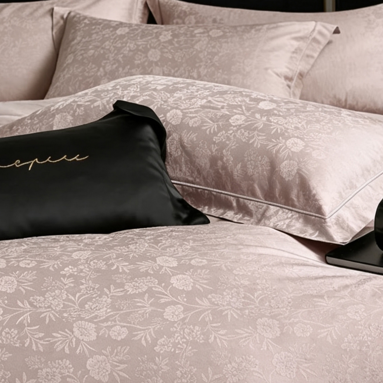 91家纺网 家纺一手货源 找家纺 栩裕纺织 2026新款100支全棉提花四件套 漫舞花丛 尔雅灰