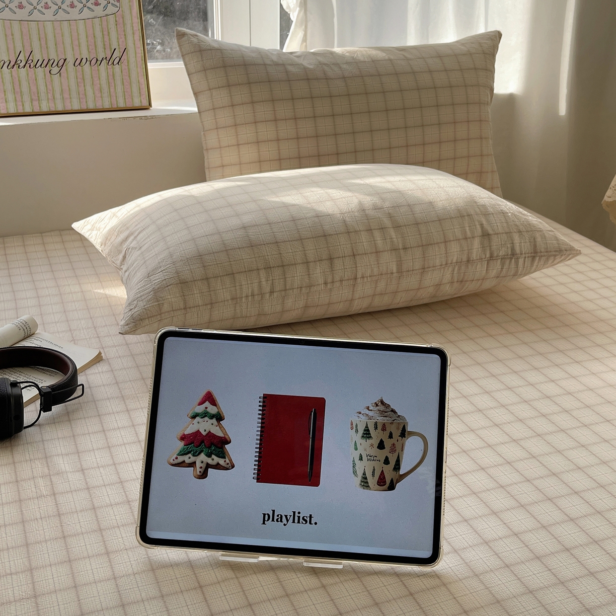 91家纺网 家纺一手货源 找家纺 六巷胡同 2026新款A类全棉纯棉水洗棉色织格子单品枕套 枕套单件 悦野-白格