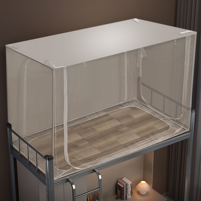 豪梦园蚊帐工厂店 2026新款学生支架蚊帐 白色 三开布顶