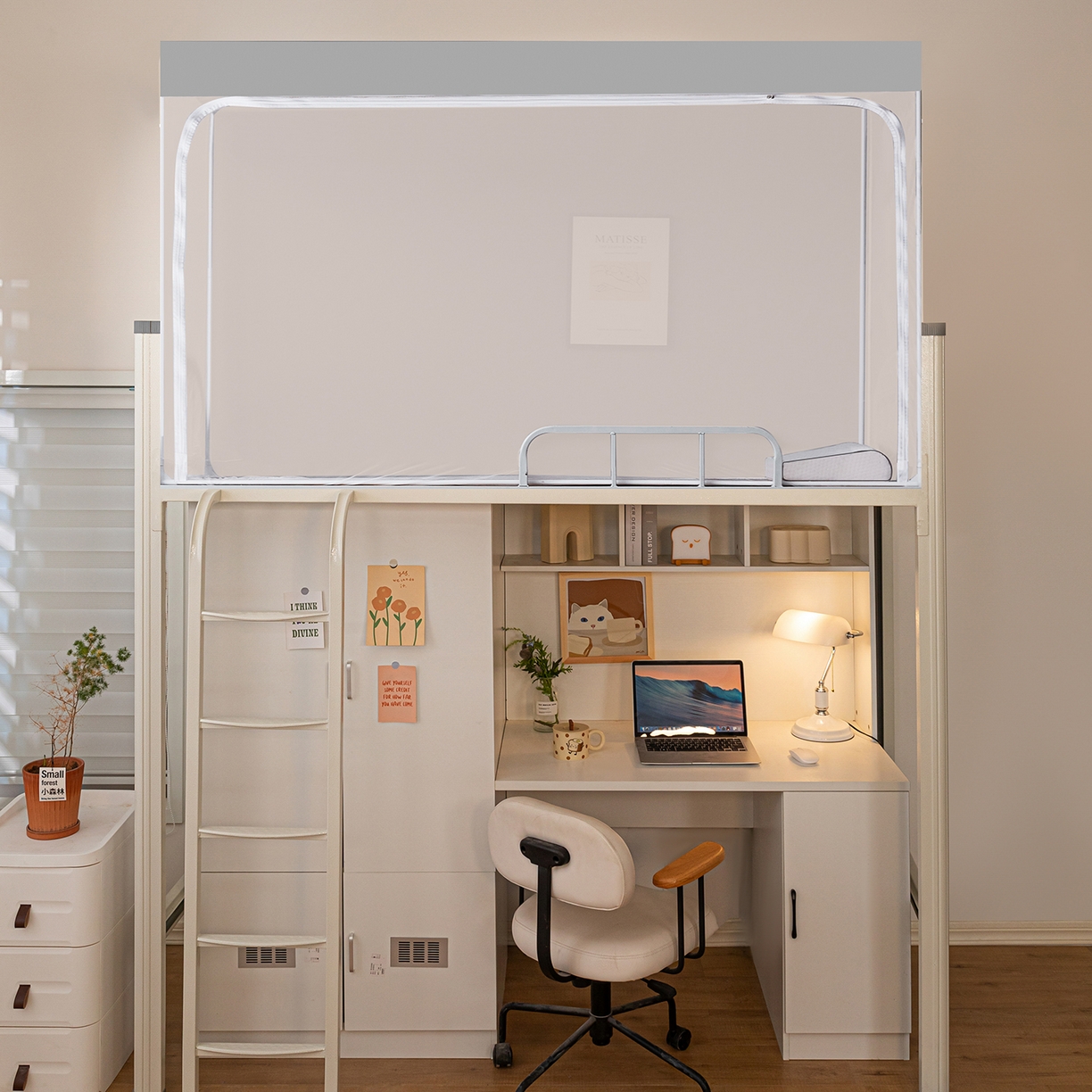 豪梦园蚊帐工厂店 2026新款学生支架蚊帐 灰边 单开门防尘顶