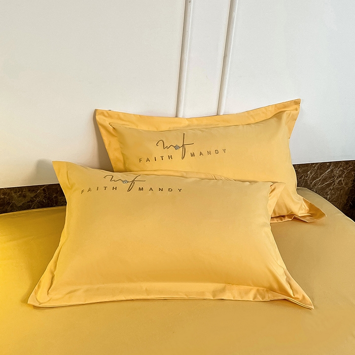 91家纺网 家纺一手货源 找家纺 梵克保罗 2026新款直播热卖长绒棉全棉纯棉刺绣花边四件套-烟雨花都 烟雨花都-柠檬黄