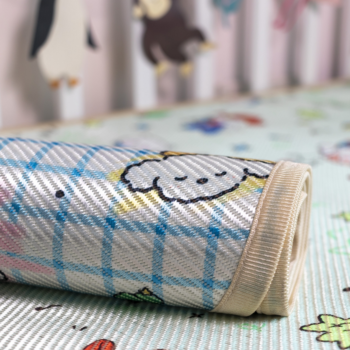 91家纺网 家纺一手货源 找家纺 （总）欣宜家纺 2026春夏新款窄边儿童凉席