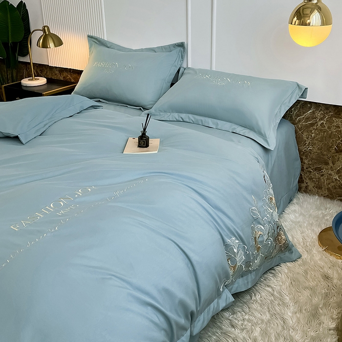 91家纺网 家纺一手货源 找家纺 （总）梵克保罗 2026新款直播热卖长绒棉全棉纯棉刺绣花边四件套-繁星