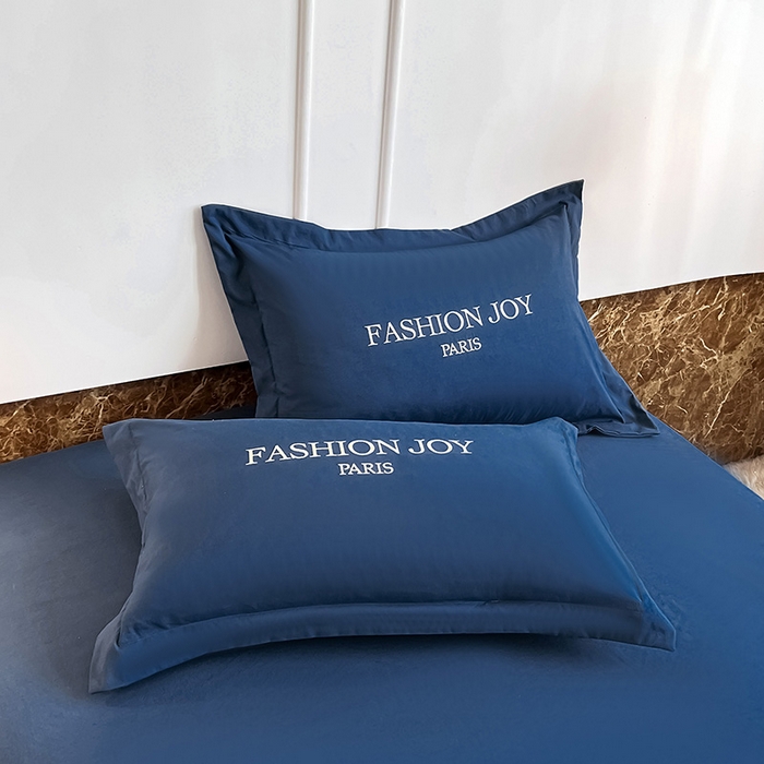 91家纺网 家纺一手货源 找家纺 梵克保罗 2026新款直播热卖长绒棉全棉纯棉刺绣花边四件套-繁星 繁星-钻石蓝