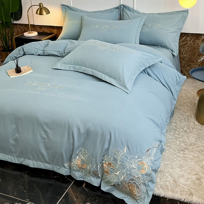 91家纺网 家纺一手货源 找家纺 （总）梵克保罗 2026新款直播热卖长绒棉全棉纯棉刺绣花边四件套-繁星