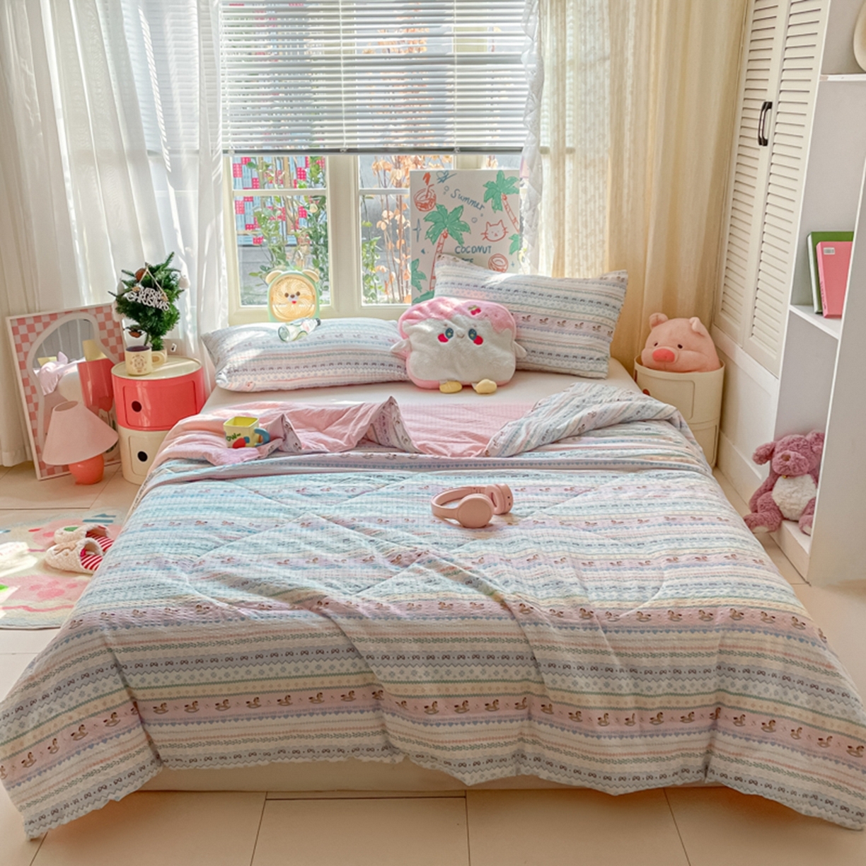 91家纺网 家纺一手货源 找家纺 云玲时尚 2026新款A类大豆纤维费尔岛系列夏被夏凉被空调被 木马集