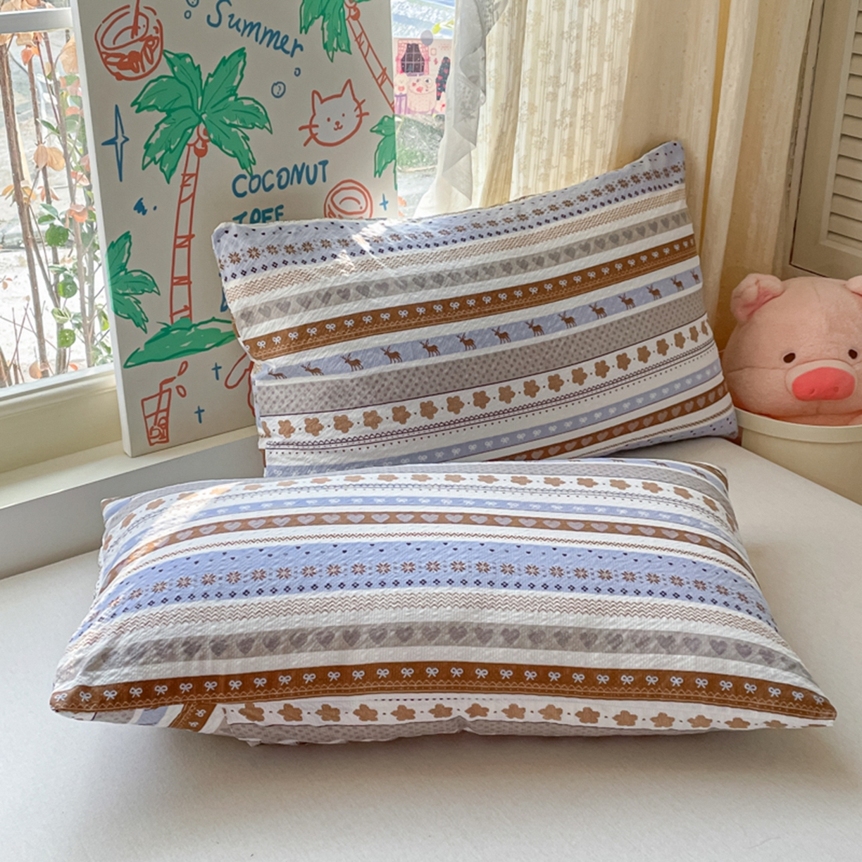 91家纺网 家纺一手货源 找家纺 云玲时尚 2026新款A类大豆纤维费尔岛系列夏被夏凉被空调被 蓝调鹿影