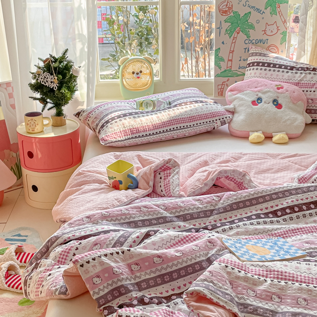 91家纺网 家纺一手货源 找家纺 云玲时尚 2026新款A类大豆纤维费尔岛系列夏被夏凉被空调被 甜心