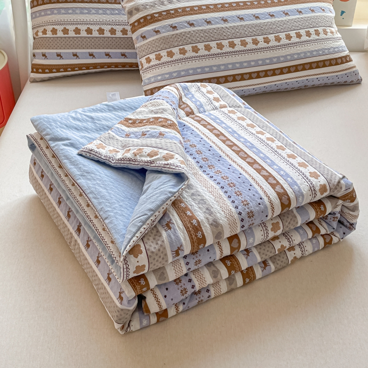 91家纺网 家纺一手货源 找家纺 （总）云玲时尚 2026新款A类大豆纤维费尔岛系列夏被夏凉被空调被