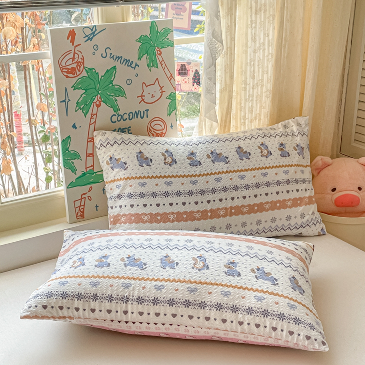 91家纺网 家纺一手货源 找家纺 云玲时尚 2026新款A类大豆纤维费尔岛系列夏被夏凉被空调被 蓝糯小马