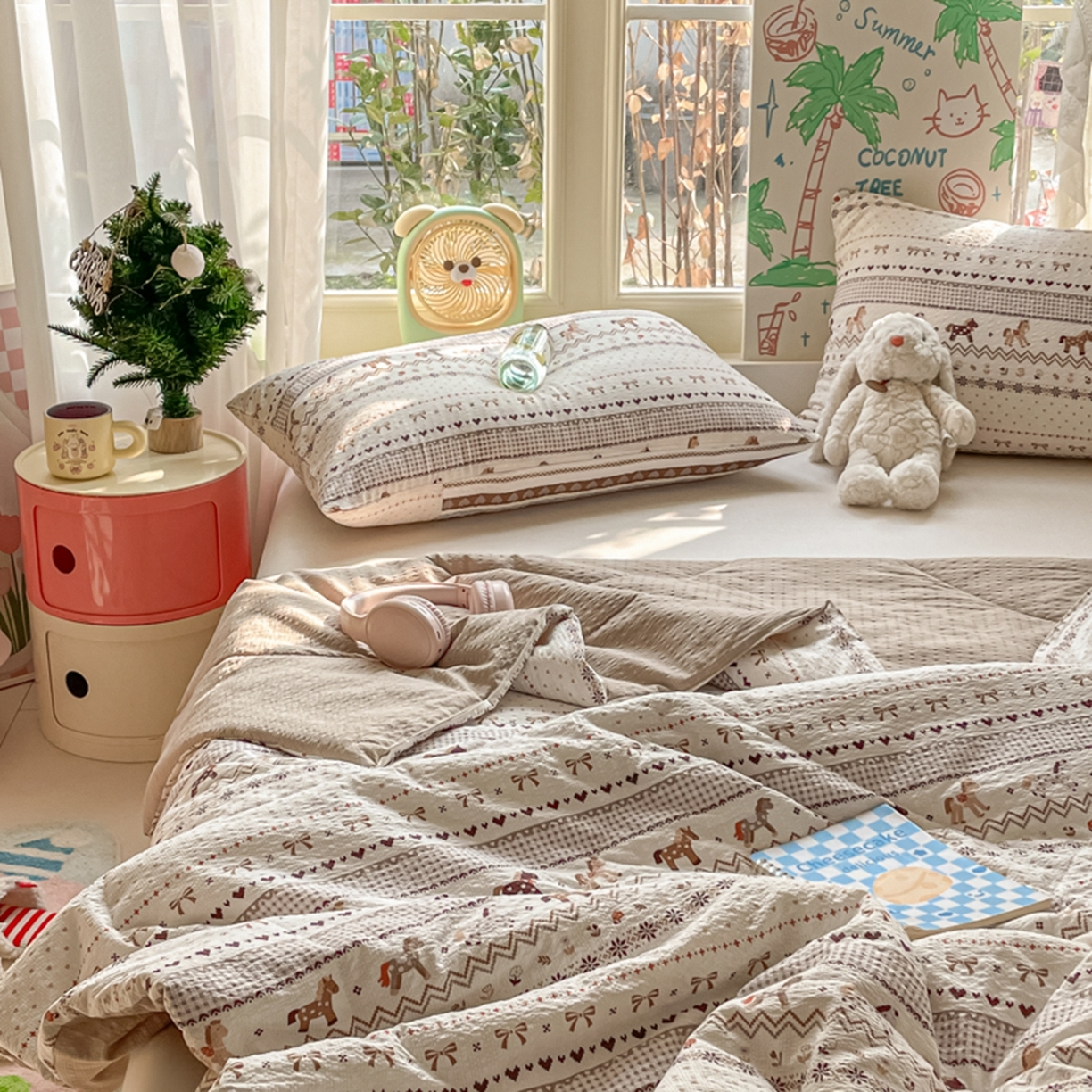 91家纺网 家纺一手货源 找家纺 云玲时尚 2026新款A类大豆纤维费尔岛系列夏被夏凉被空调被 费尔岛小马