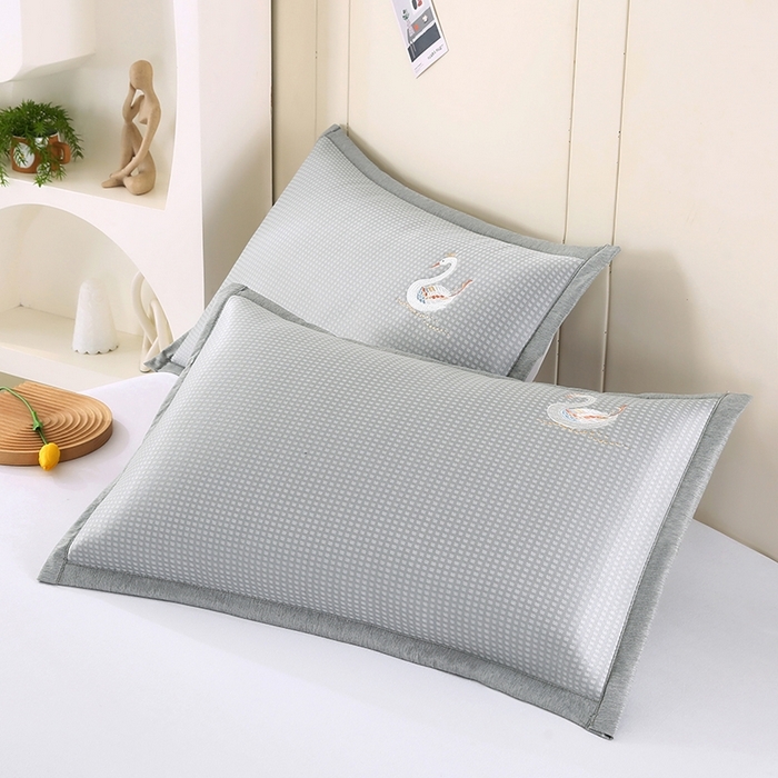 91家纺网 家纺一手货源 找家纺 （总）小牛席业 2026新款华夫格天鹅冰丝夏凉枕套夏凉枕套冰丝枕套藤枕套冰藤枕套冰丝枕套竹枕套凉席枕套豆豆枕套