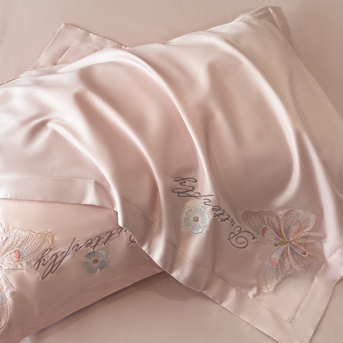 91家纺网 家纺一手货源 找家纺 （总）绘萱家居 2026直播爆款纯棉100%全棉纯棉绣花四件套圆角吊边床单款纯色百分百