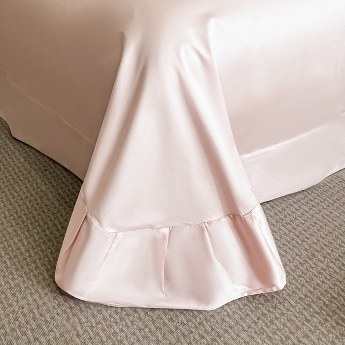 91家纺网 家纺一手货源 找家纺 绘萱家居 2026直播爆款纯棉100%全棉纯棉绣花四件套圆角吊边床单款纯色百分百 蝶舞牡丹-奶白粉