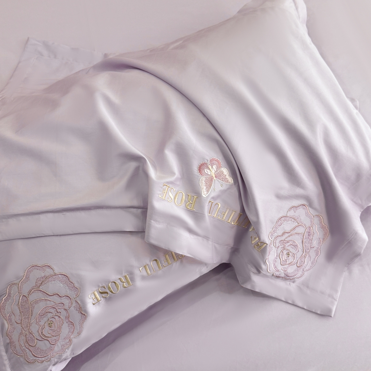 91家纺网 家纺一手货源 找家纺 绘萱家居 2026直播爆款纯棉100%全棉纯棉绣花四件套圆角吊边床单款纯色百分百 艾丽雅-紫