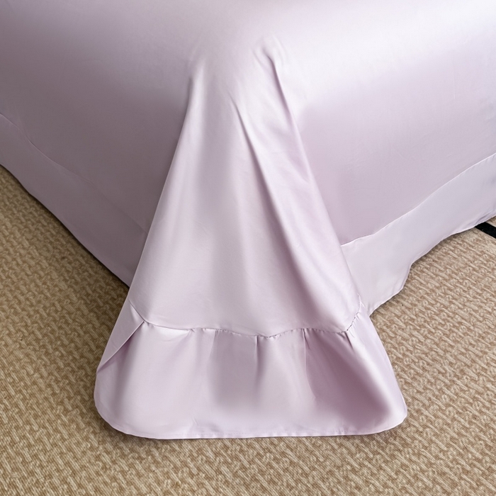 91家纺网 家纺一手货源 找家纺 绘萱家居 2026直播爆款纯棉100%全棉纯棉绣花四件套圆角吊边床单款纯色百分百 蝶舞牡丹-紫