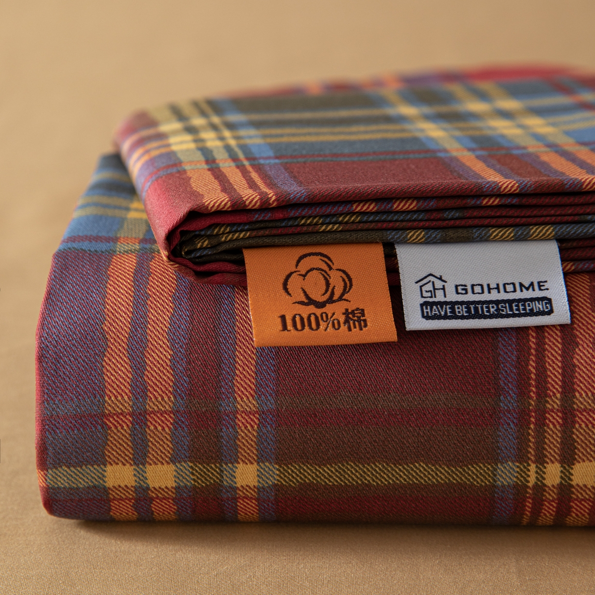 91家纺网 家纺一手货源 找家纺 （总）简宜家居（朝初家纺） 2026新款40支13070全棉简约格子系列A版床单