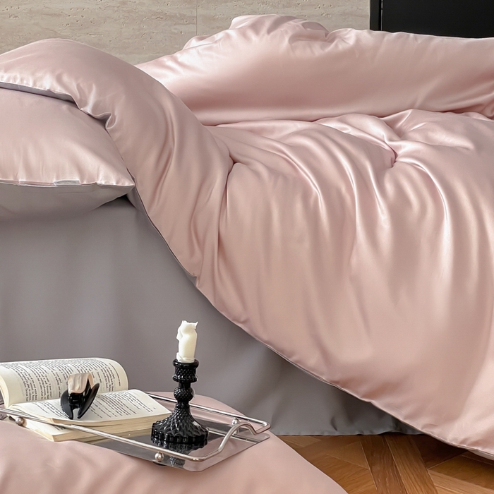 91家纺网 家纺一手货源 找家纺 （总）禾时 2026新款兰精天丝棉纯色双拼四件套