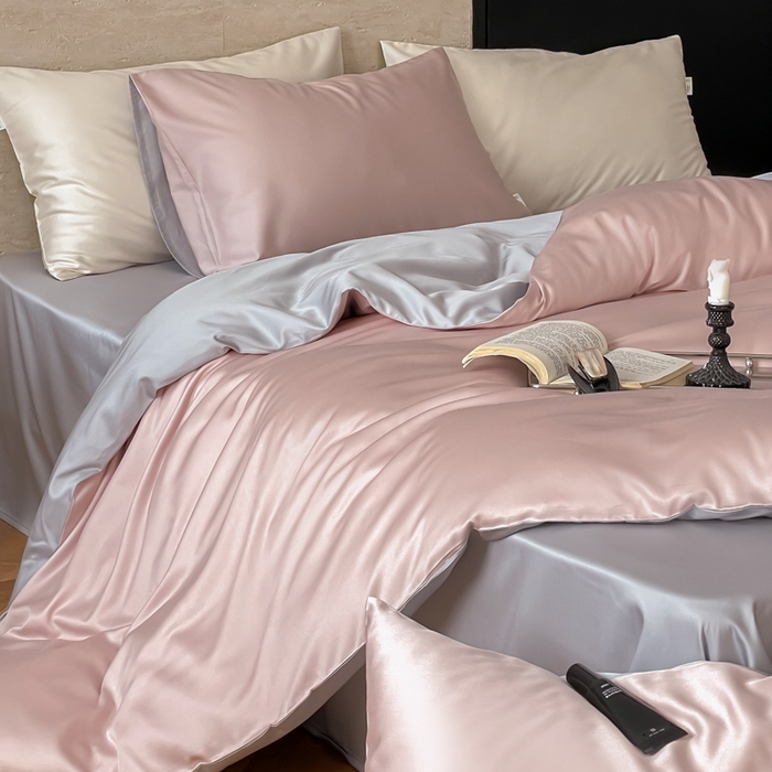 91家纺网 家纺一手货源 找家纺 （总）禾时 2026新款兰精天丝棉纯色双拼四件套