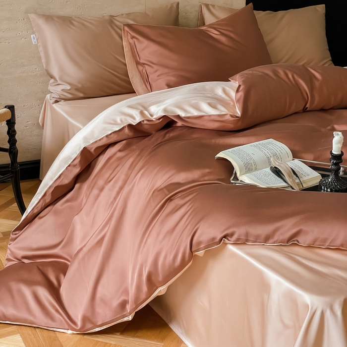 91家纺网 家纺一手货源 找家纺 （总）禾时 2026新款兰精天丝棉纯色双拼四件套