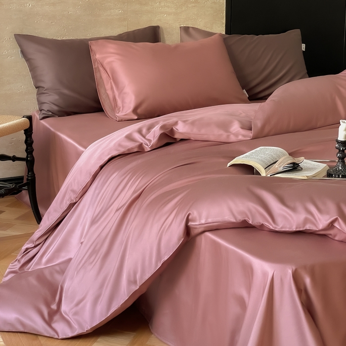 91家纺网 家纺一手货源 找家纺 （总）禾时 2026新款兰精天丝棉纯色双拼四件套