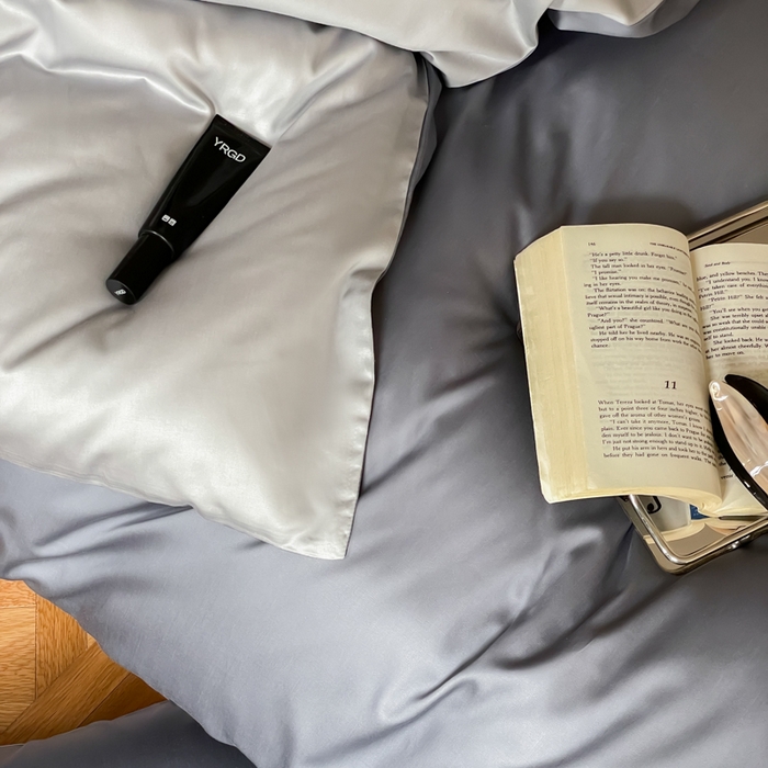 91家纺网 家纺一手货源 找家纺 禾时 2026新款兰精天丝棉纯色双拼四件套 菘蓝