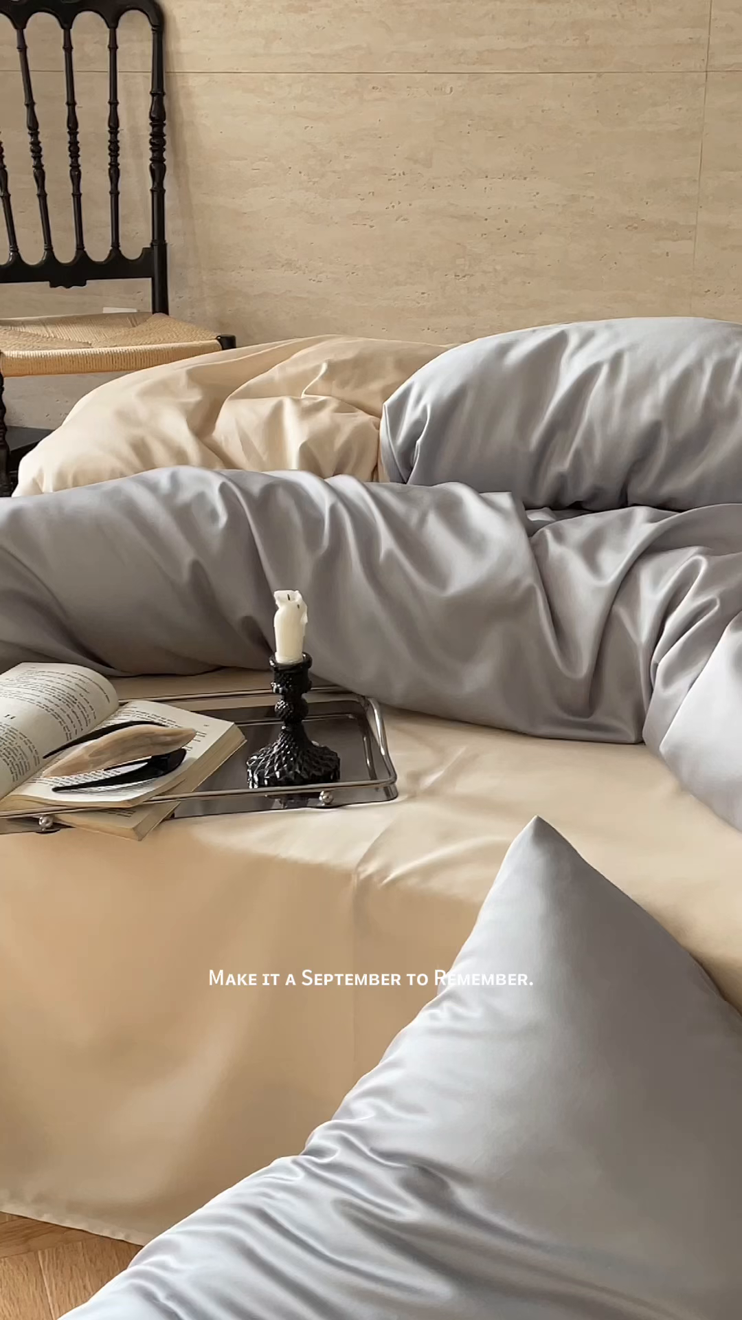 91家纺网 家纺一手货源 找家纺 禾时 2026新款兰精天丝棉纯色双拼四件套 岩岭