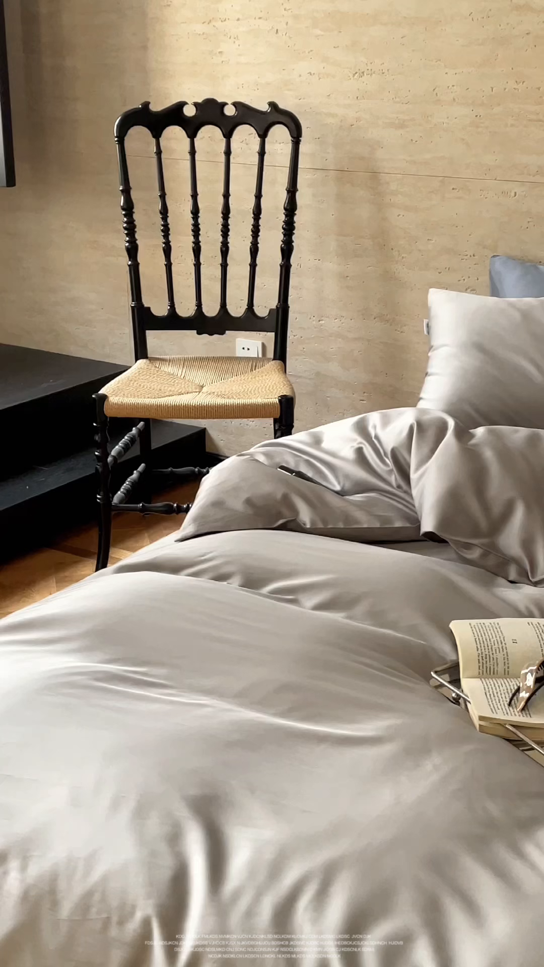 91家纺网 家纺一手货源 找家纺 禾时 2026新款兰精天丝棉纯色双拼四件套 典雅灰