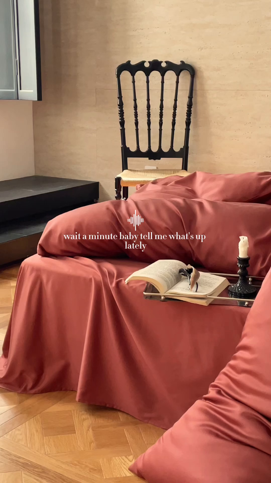 91家纺网 家纺一手货源 找家纺 禾时 2026新款兰精天丝棉纯色双拼四件套 朱砂红