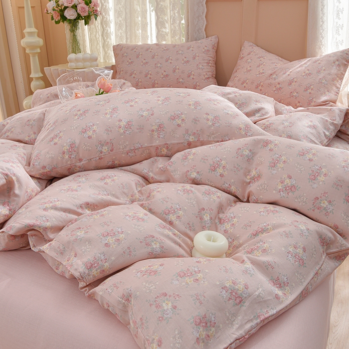 91家纺网 家纺一手货源 找家纺 （总）乐窝家纺仓储 2026年新款高密A类母婴级全棉双层纱四件套学生宿舍三件套床单被套