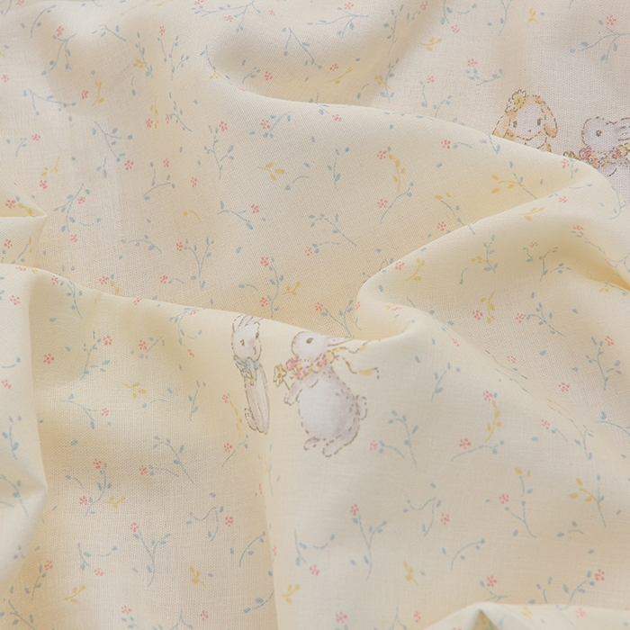 91家纺网 家纺一手货源 找家纺 乐窝家纺仓储 2026年新款高密A类母婴级全棉双层纱四件套学生宿舍三件套床单被套 欢乐兔