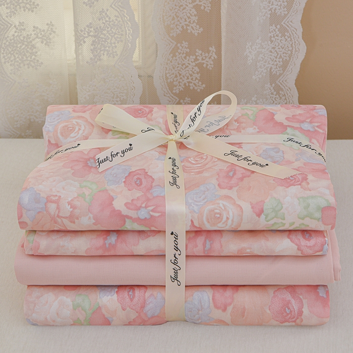 91家纺网 家纺一手货源 找家纺 乐窝家纺仓储 2026年新款高密A类母婴级全棉双层纱四件套学生宿舍三件套床单被套 颜花朝