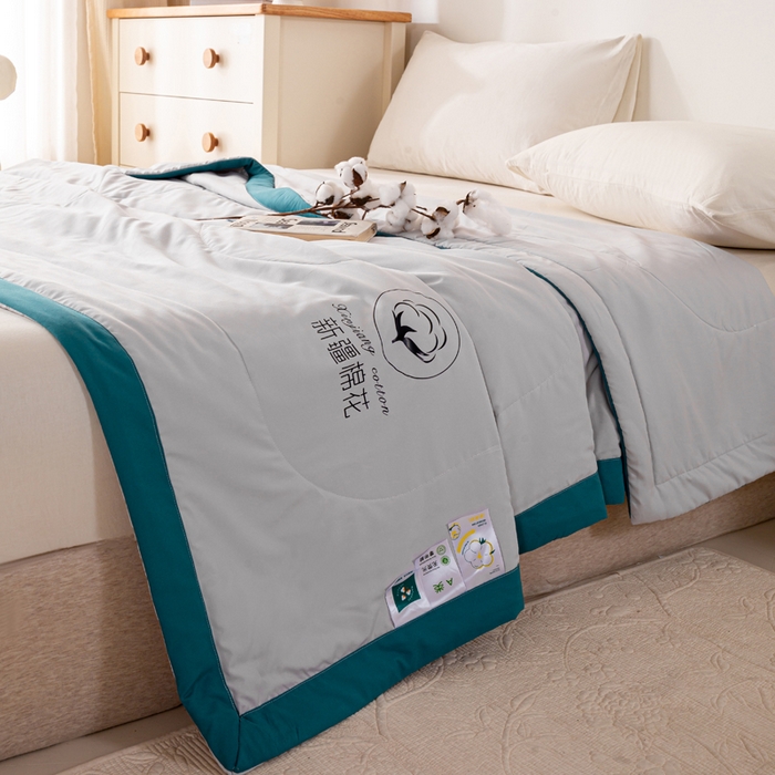 91家纺网 家纺一手货源 找家纺 圣梦莱羽绒家纺 2026新款A类棉花被夏被水洗棉春秋被7A抗菌被芯 灰色-夏被